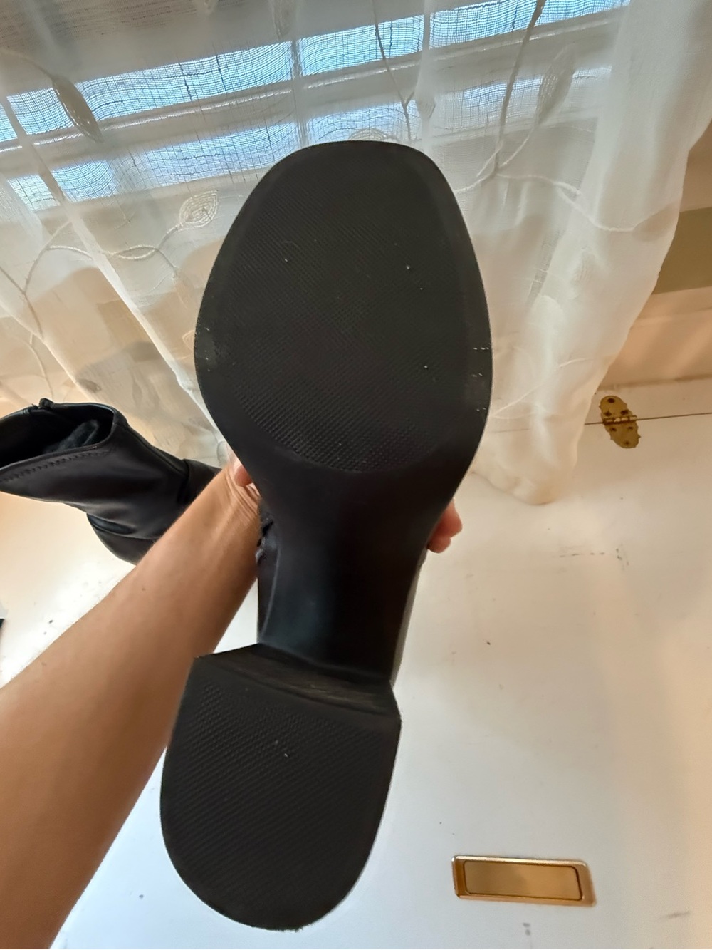 Steve Madden Black Platform Ankle Boots 9.5 Chunky Heel - Picture 6 of 7